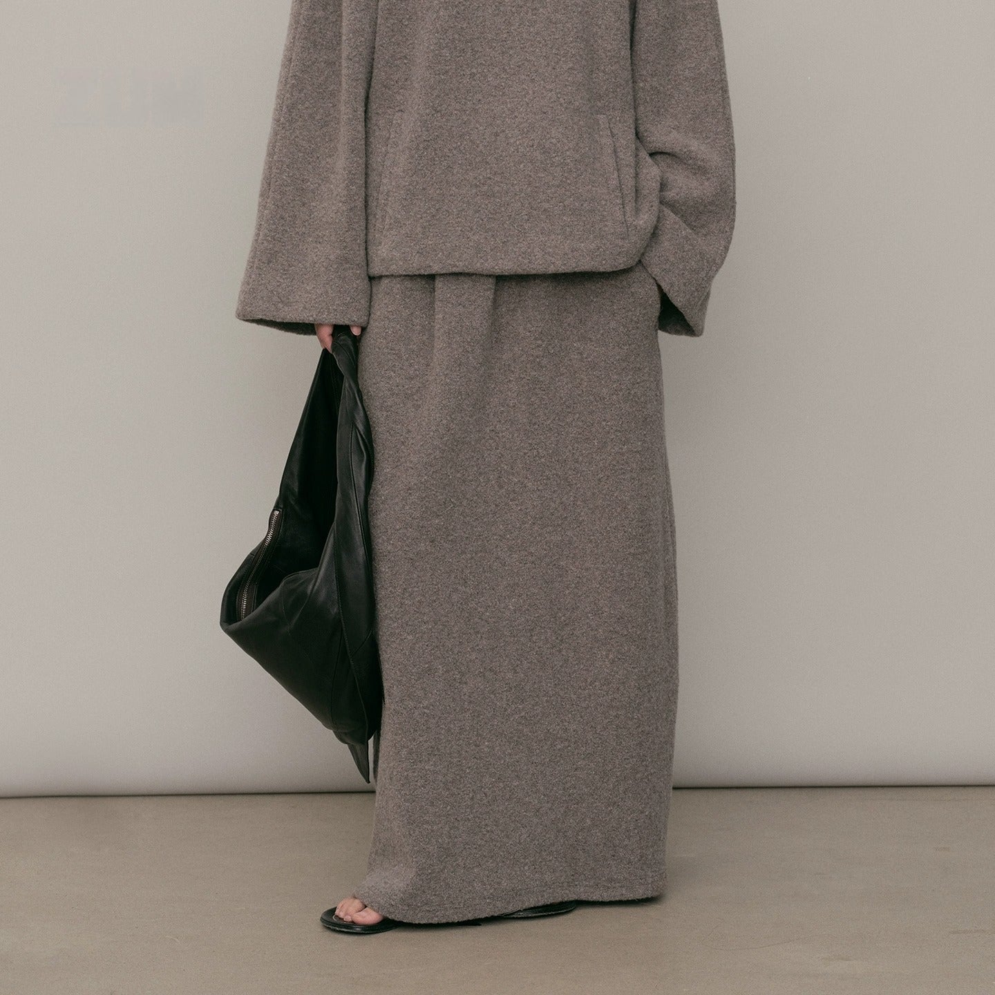 modest sweater skirt grey