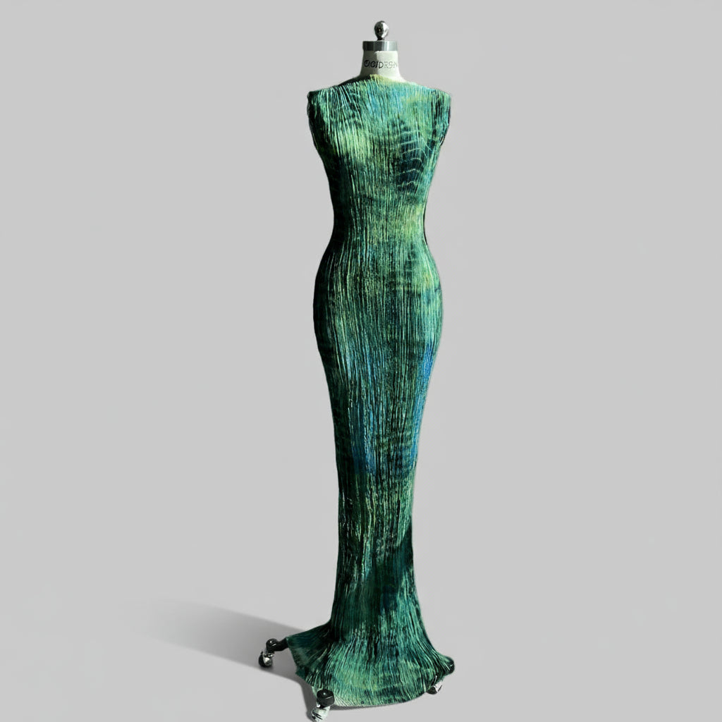 Sea Glass Green Mulberry Silk Mermaid Dress