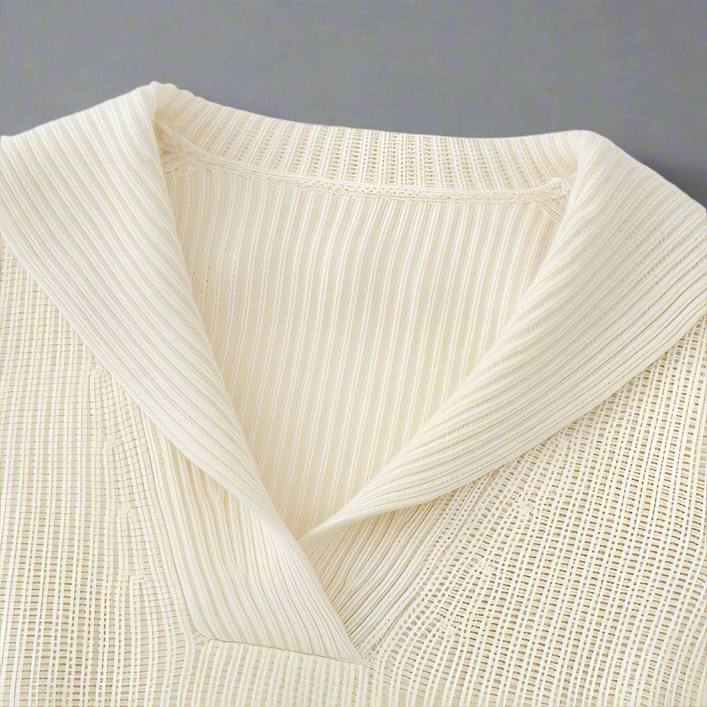 Neckline View of Cream Cashmere Sweater