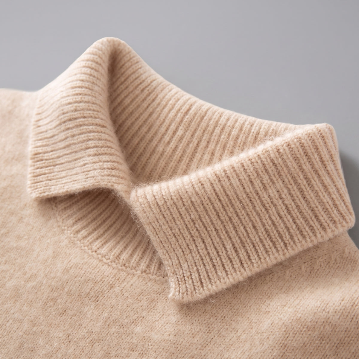 cashmere polo sweater, ribbed collar detail