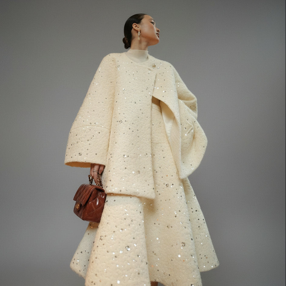 Palais Embroidered Wool Coat & Skirt Separates