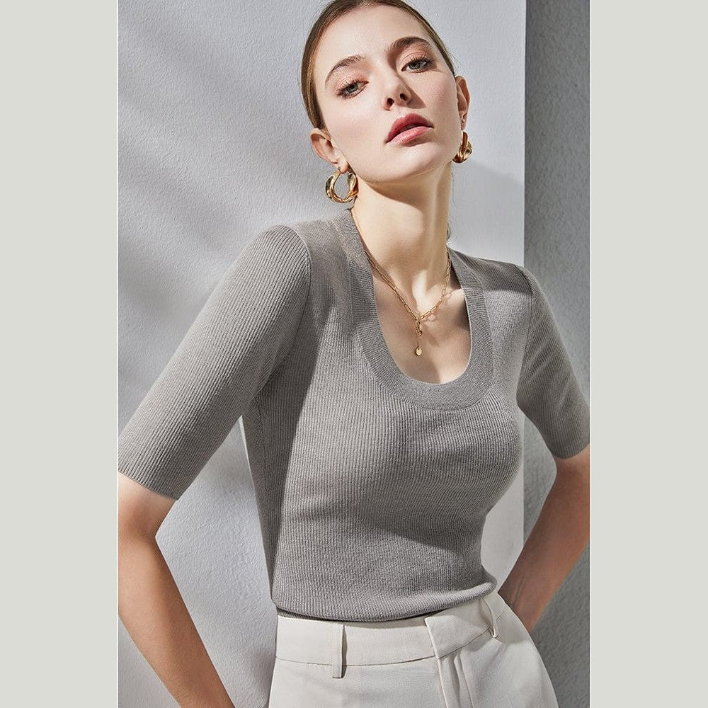 scoop neck tee shirt