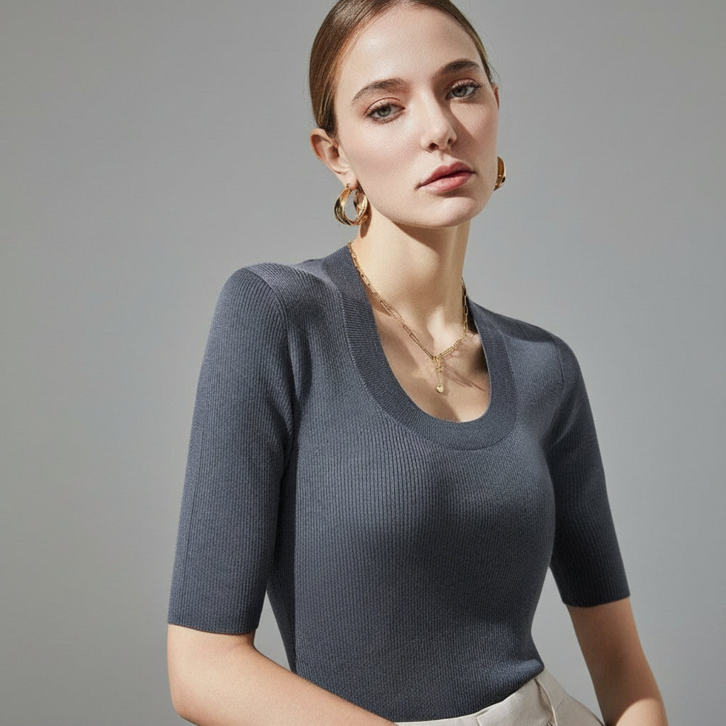 scoop neck tee shirt