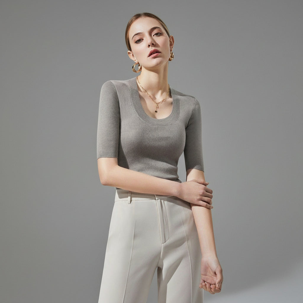 scoop neck tee shirt