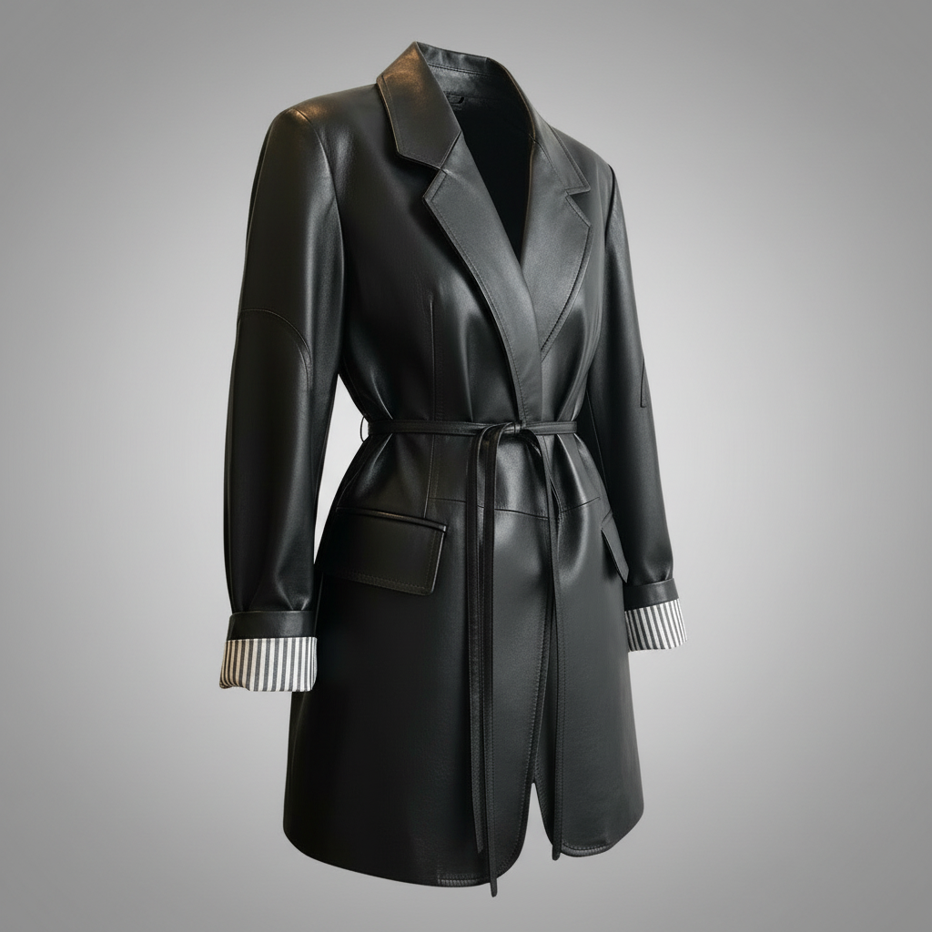 Vegetable-Tanned Sheepskin Leather Blazer