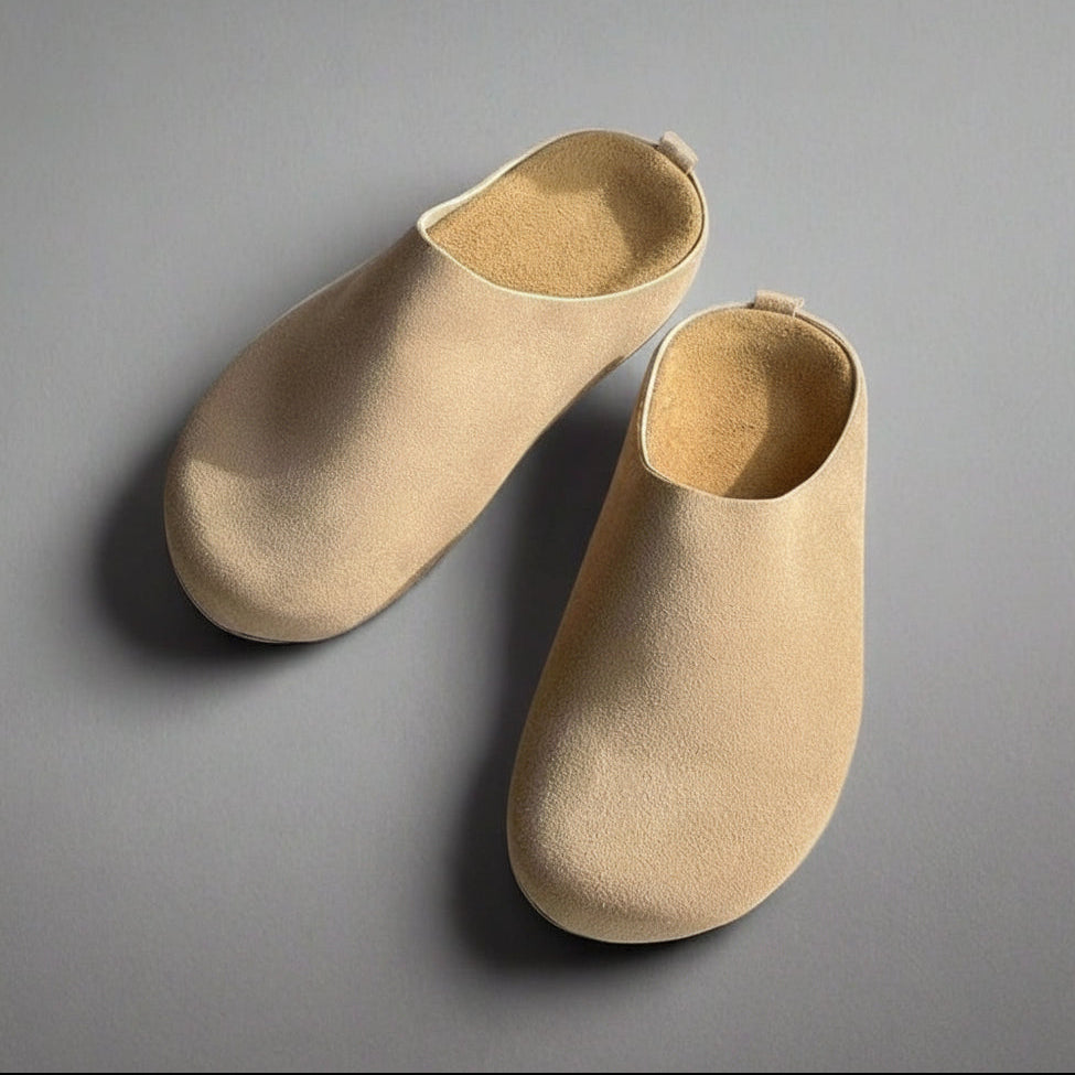 Soft Cowhide Slip-On Mules