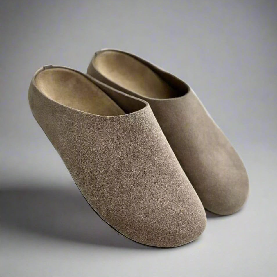 Soft Cowhide Slip-On Mules