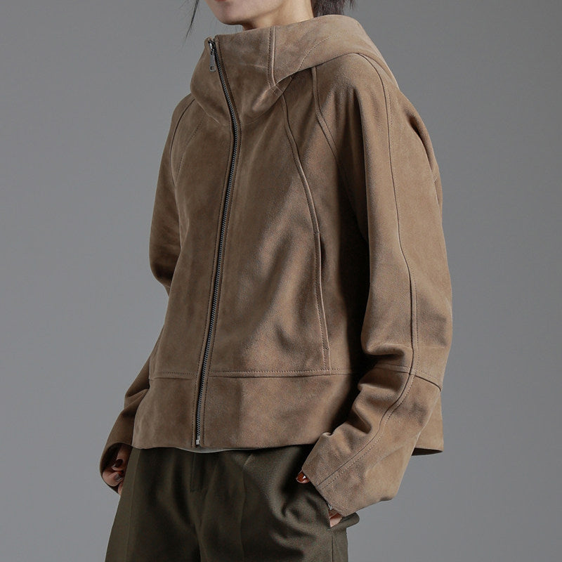 Lambskin Suede Hoodie