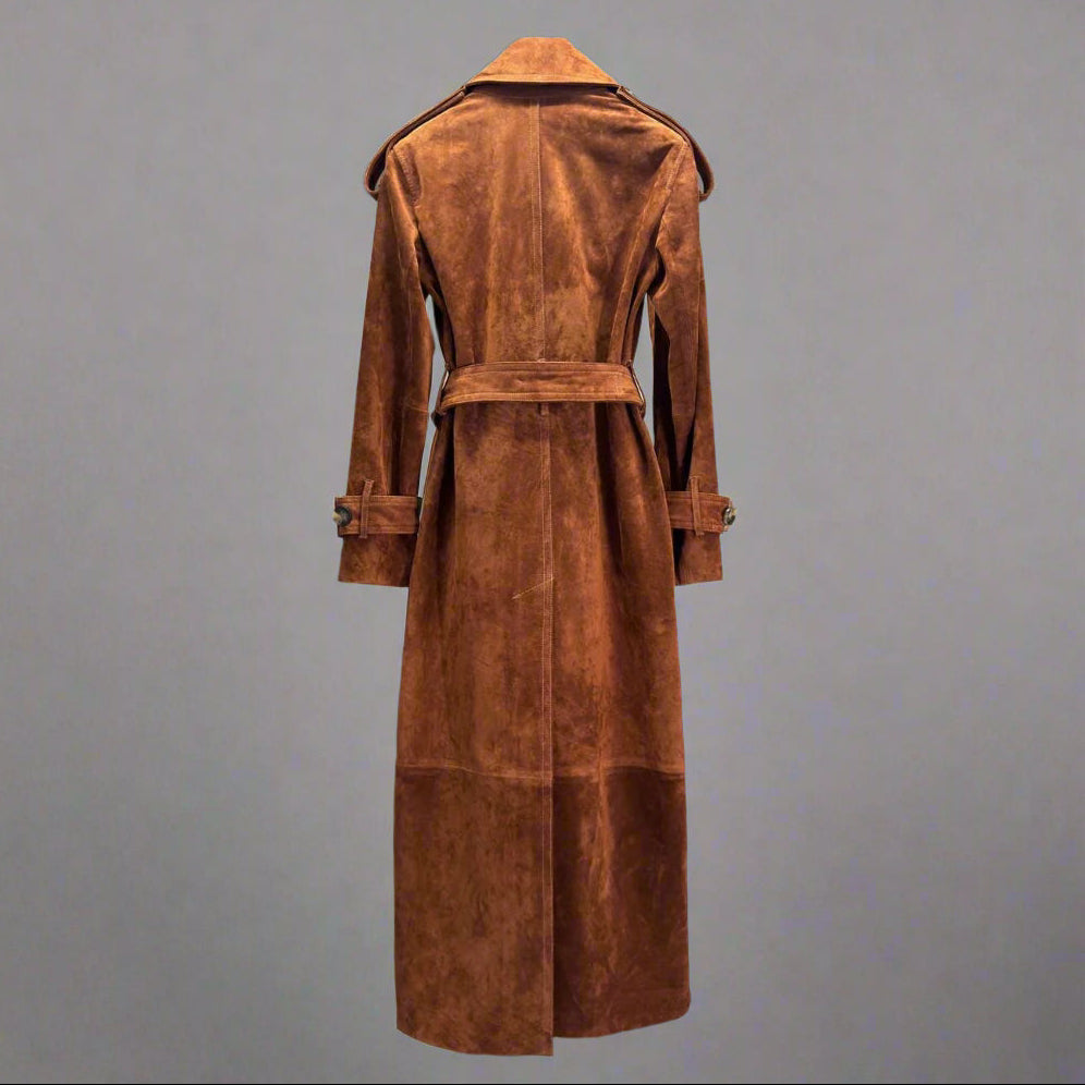 suede trench back