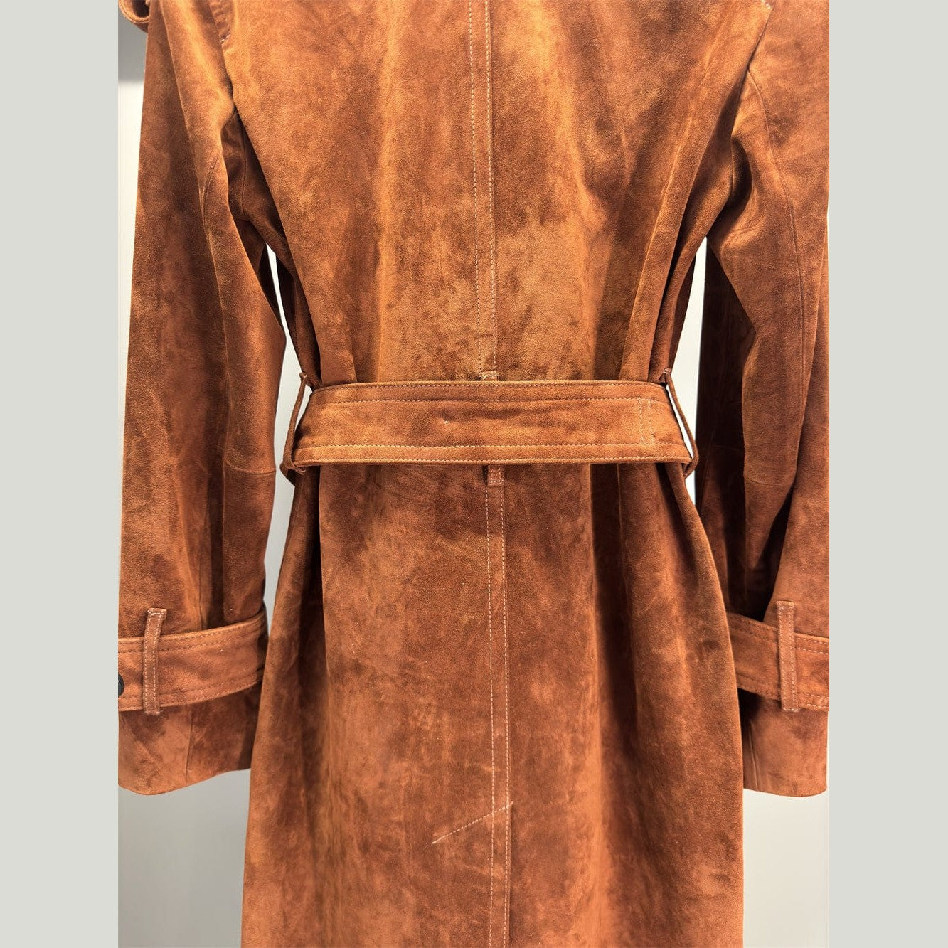 suede trench back belt