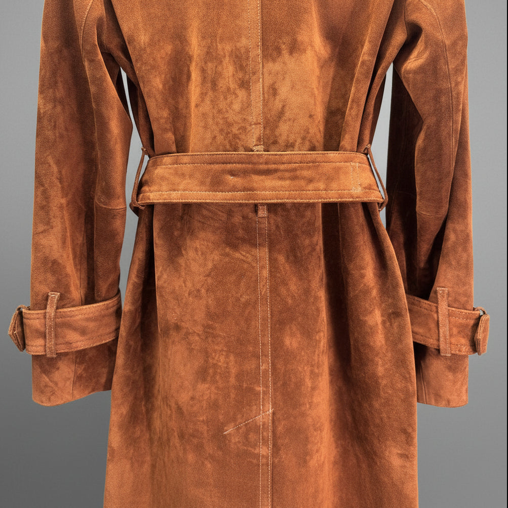 suede trench back belt