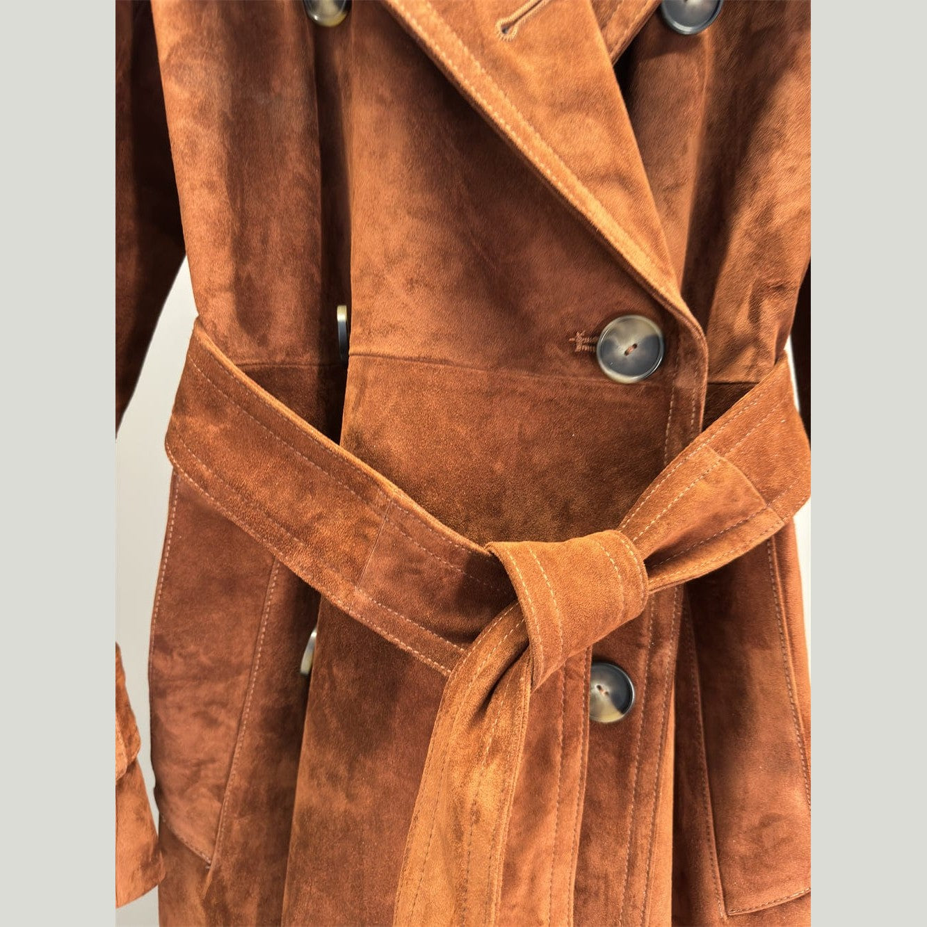 suede trench buttons