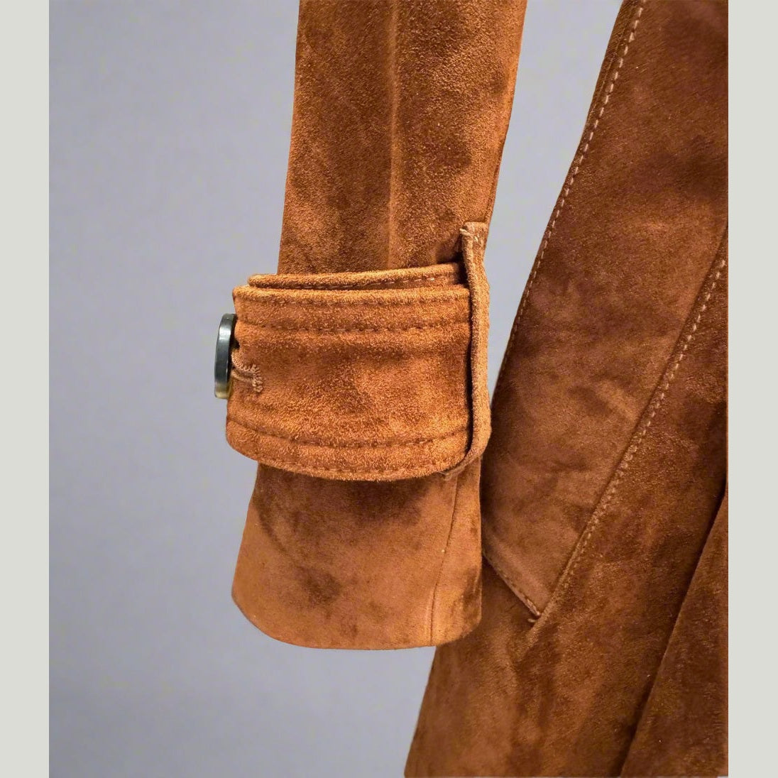 suede trench detail