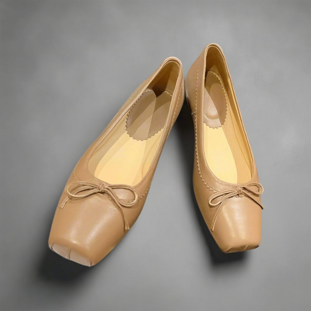 Tan Leather Ballet Flats