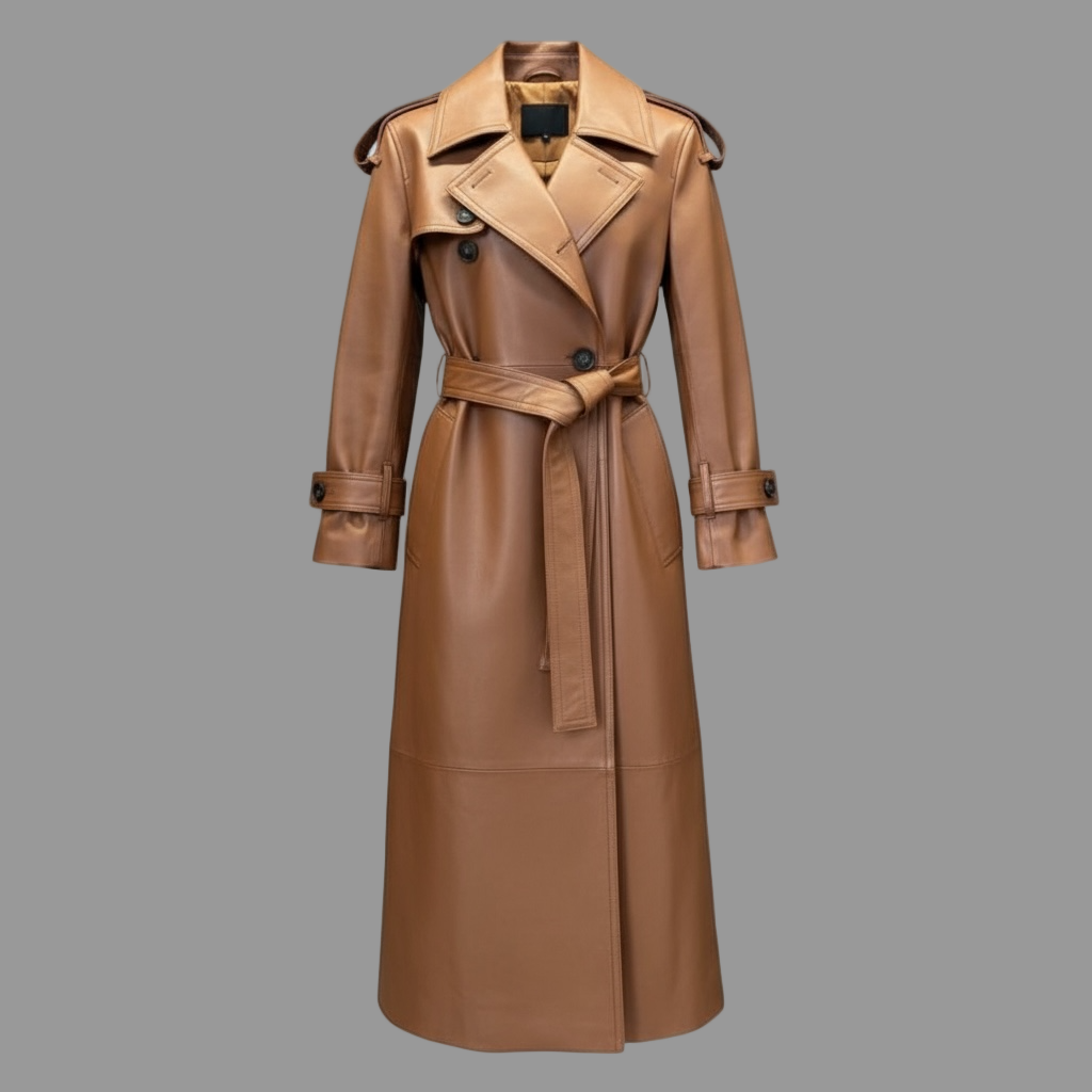 Italian Lambskin Leather Trench Coat