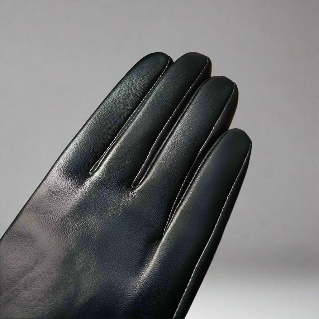 Jet Long Sheepskin Leather Gloves