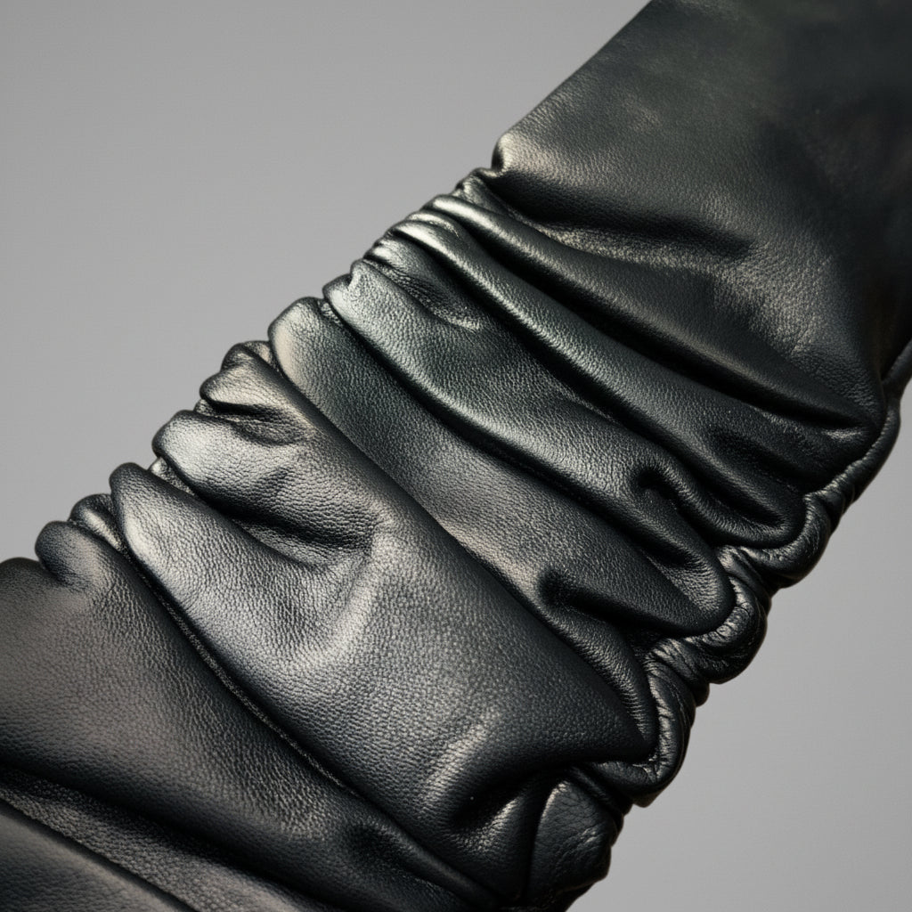 Jet Long Sheepskin Leather Gloves