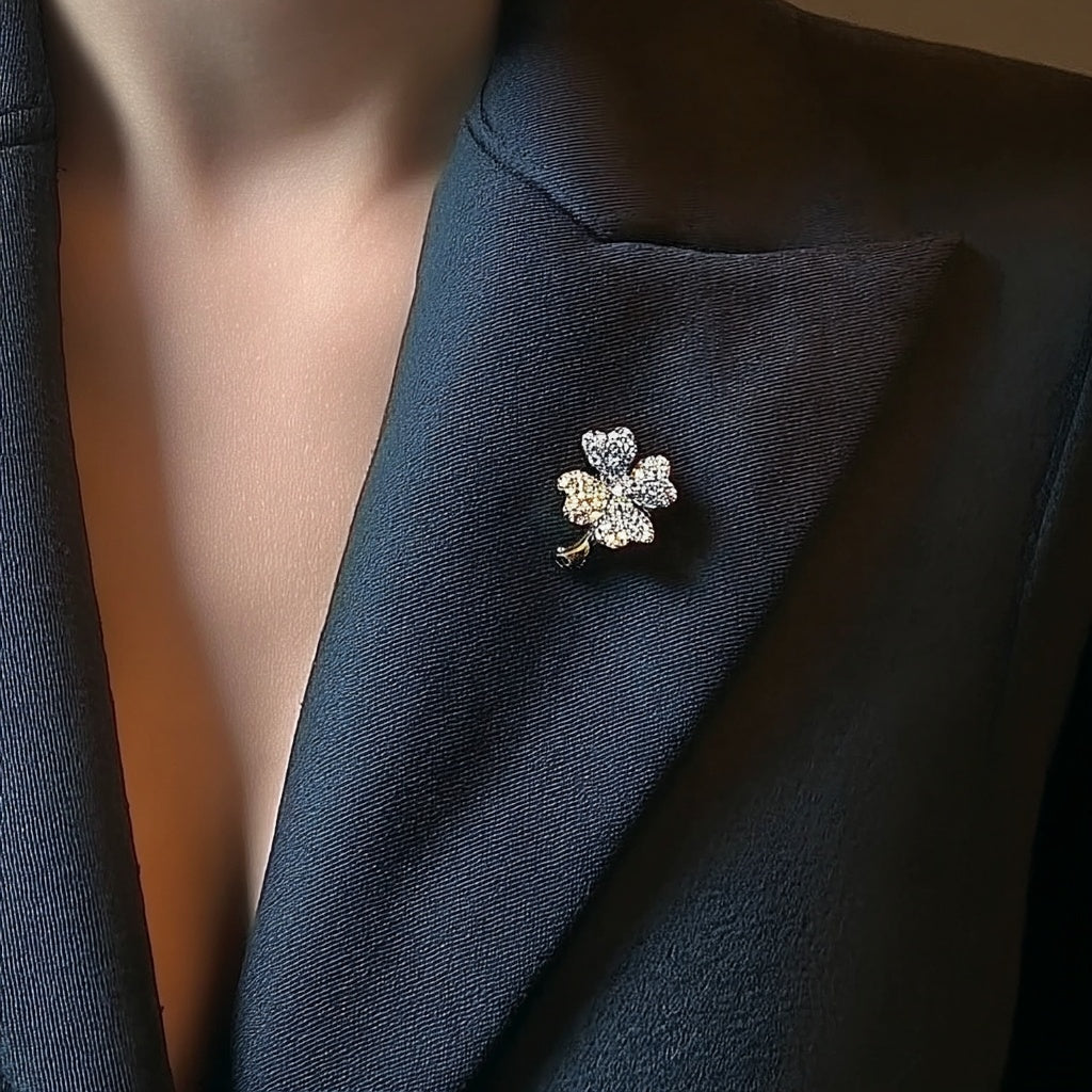 four leaf clover brooch