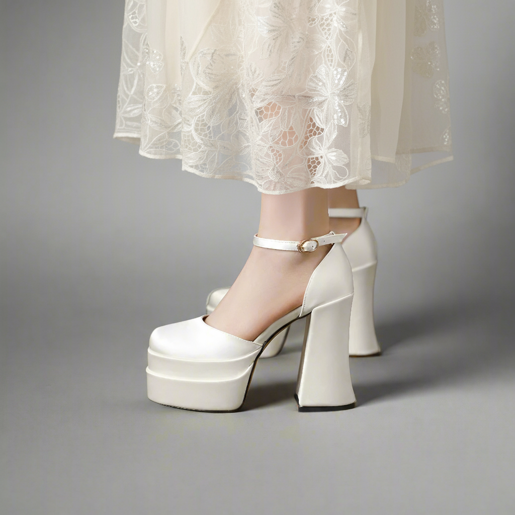 white platform shoes wedding
