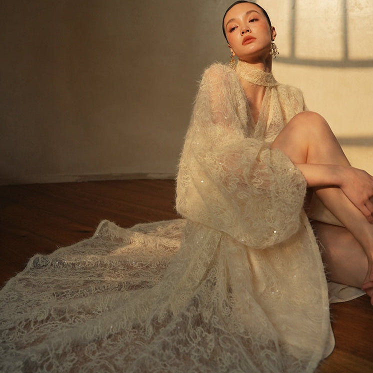 white rehearsal dinner dress