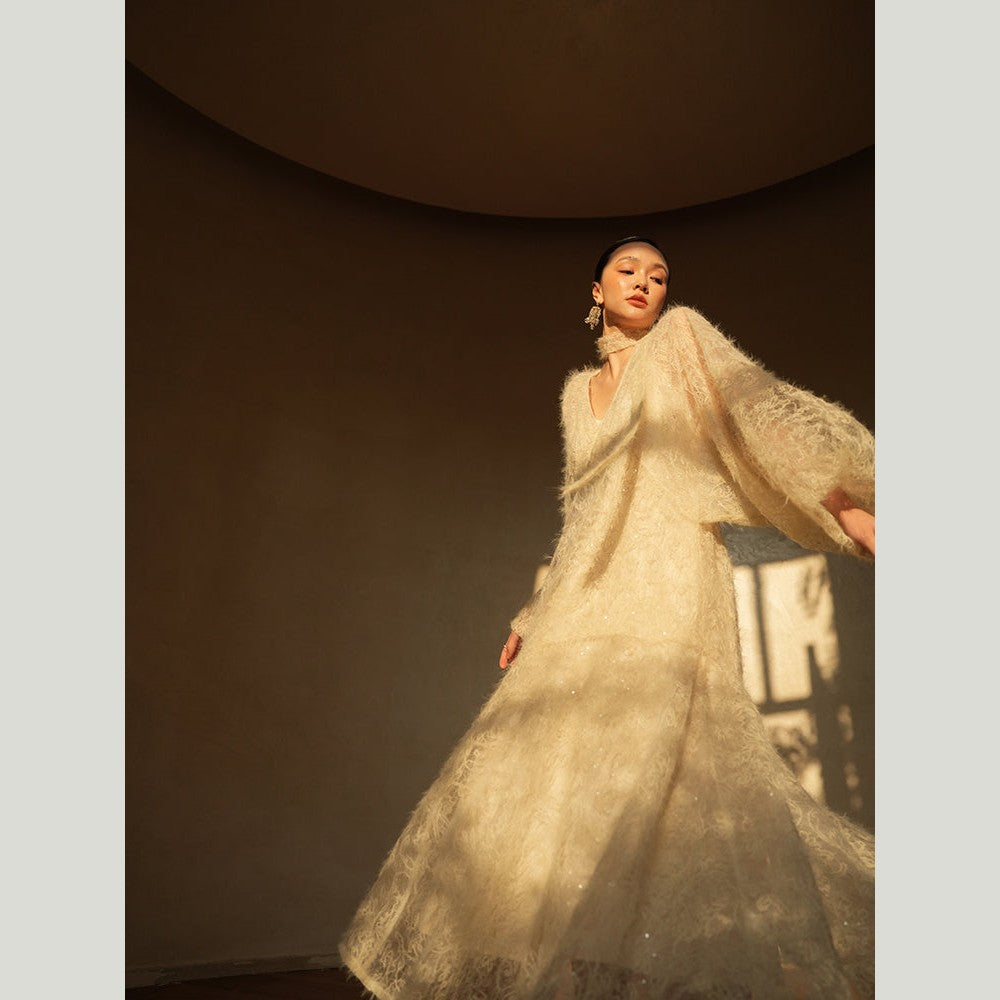 white rehearsal dinner dress