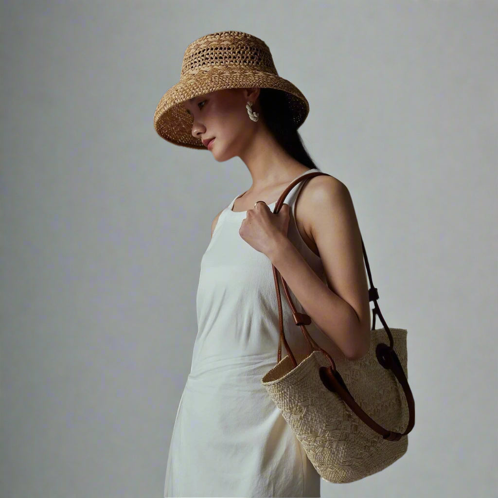 Riviera Sun Hat – Natural Raffia, Hand-Braided