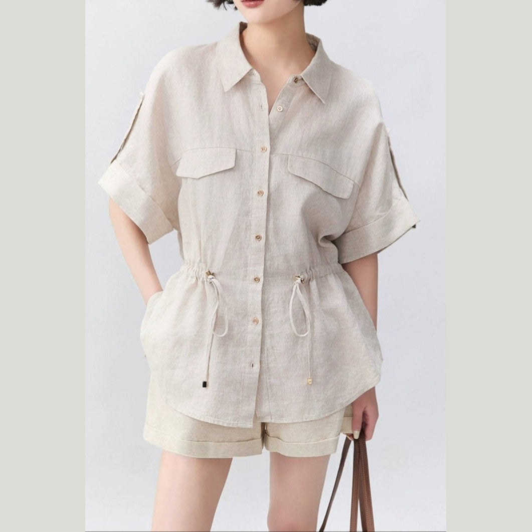 womens linen shirt white