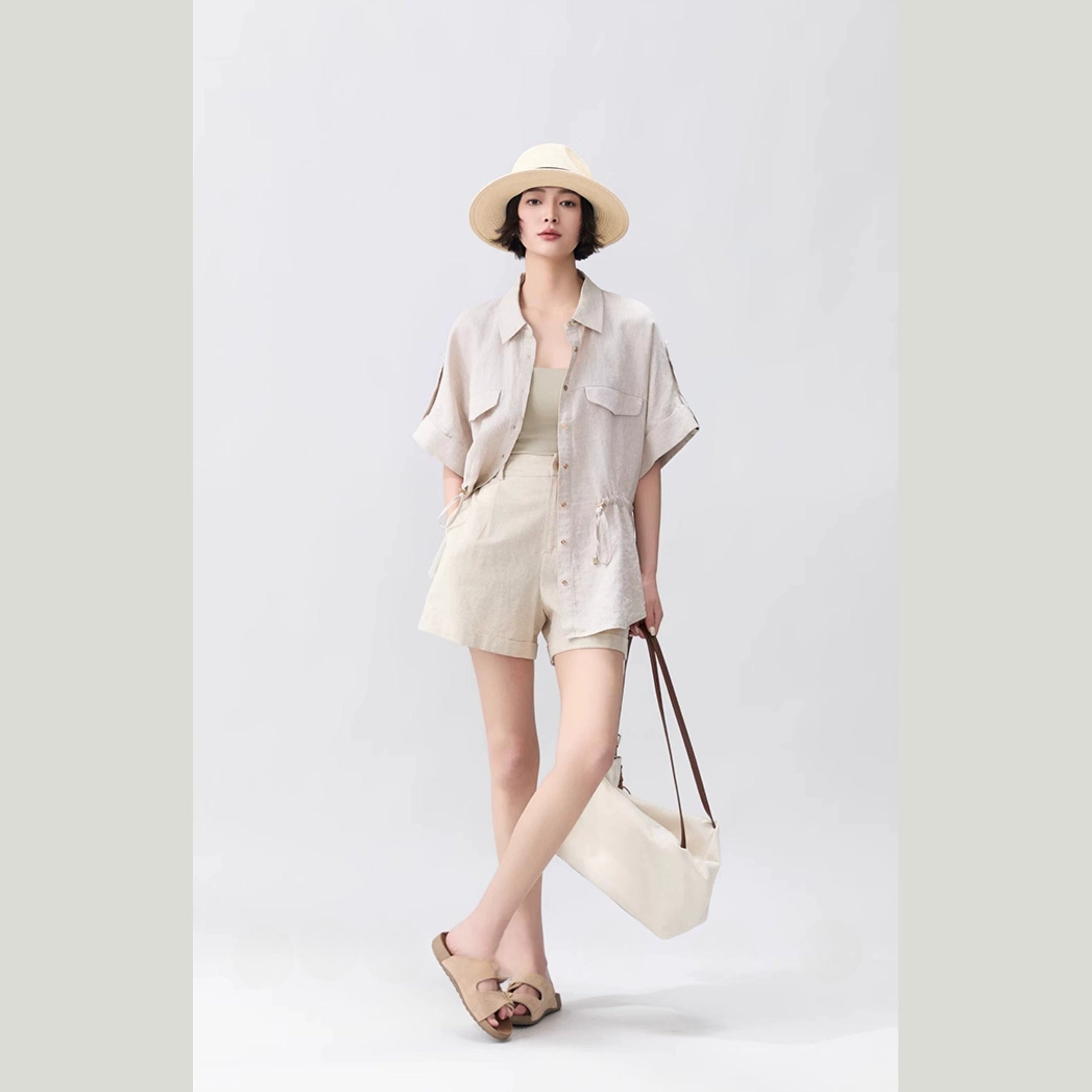 womens linen shirt white