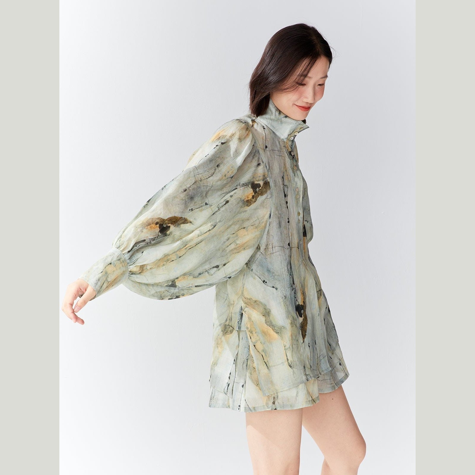 womens long sleeve linen shirt