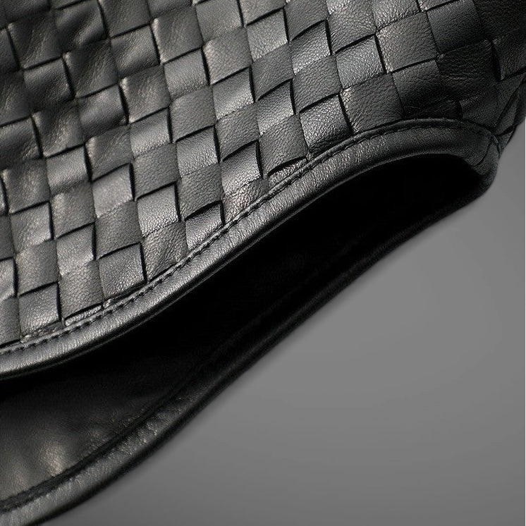 Woven Leather Jacket in Lambskin — Quiet Depth, Rare Craft