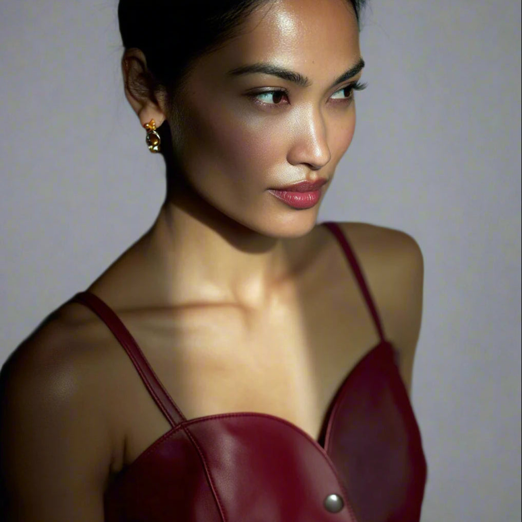 The Curve Seam Leather Corset Top