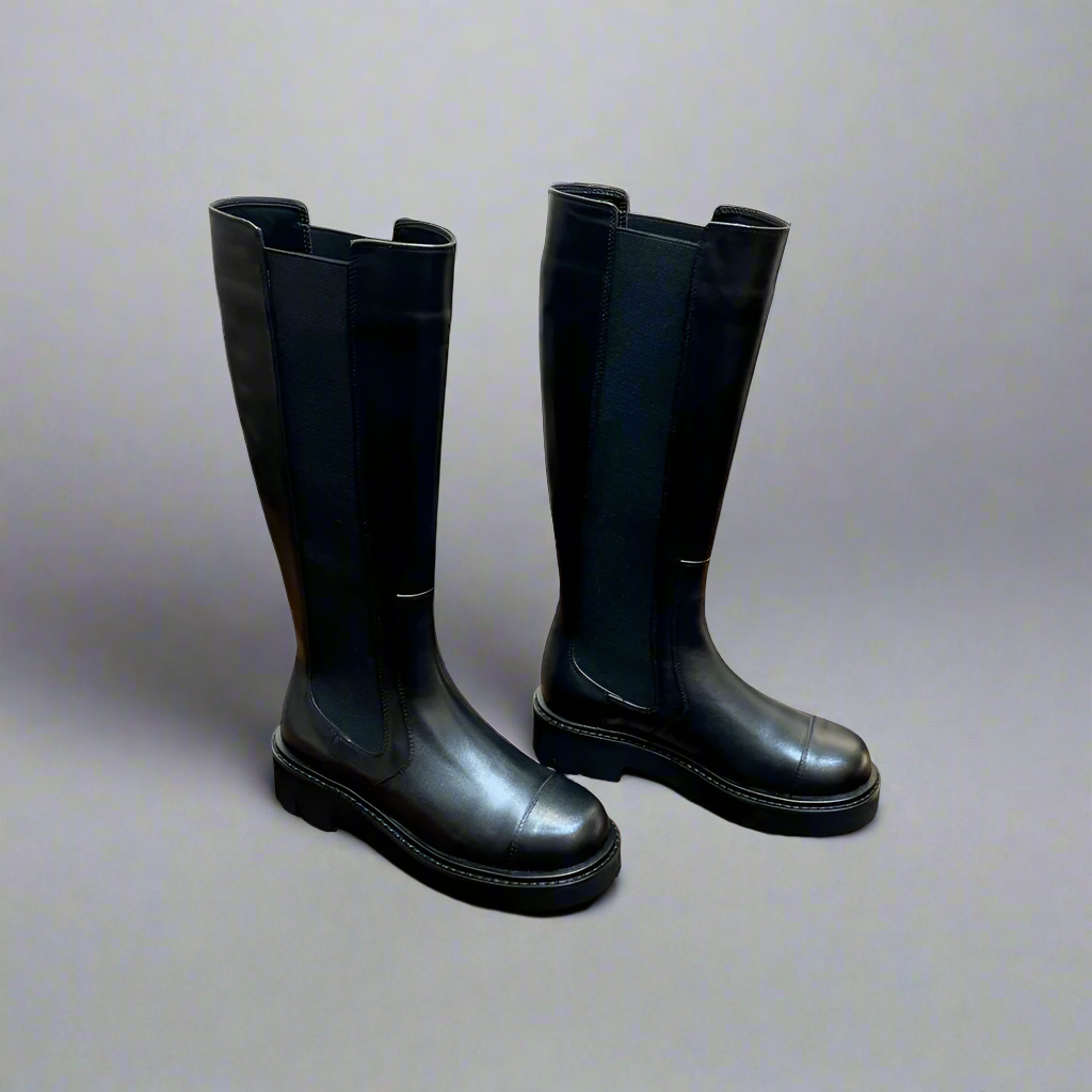 The Tall Black Leather Riding Boots