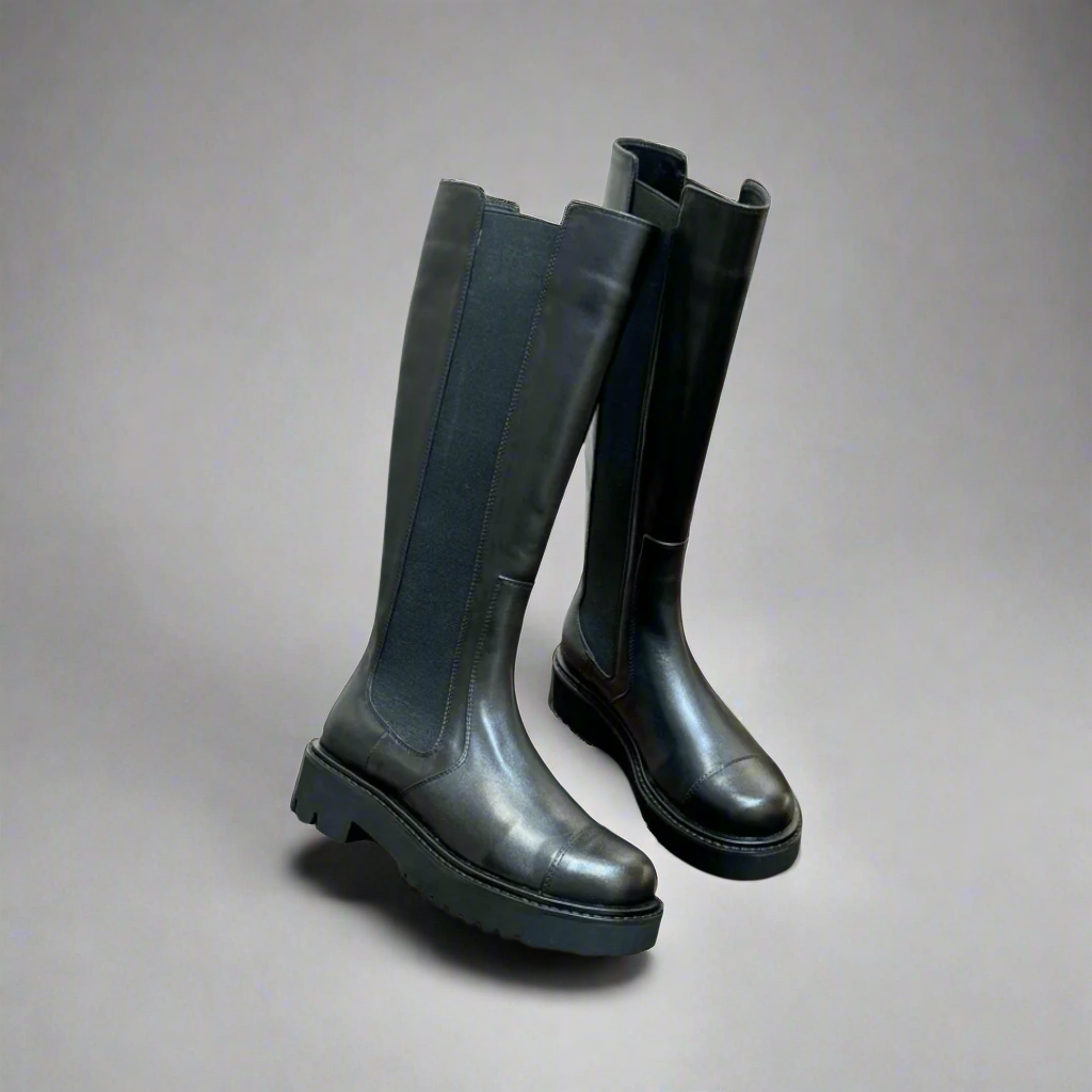 The Tall Black Leather Riding Boots