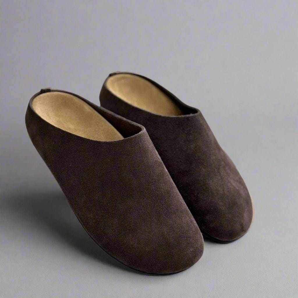 The Soft Cowhide Slip-On Mules - Grounded Luxury, Effortless Ease