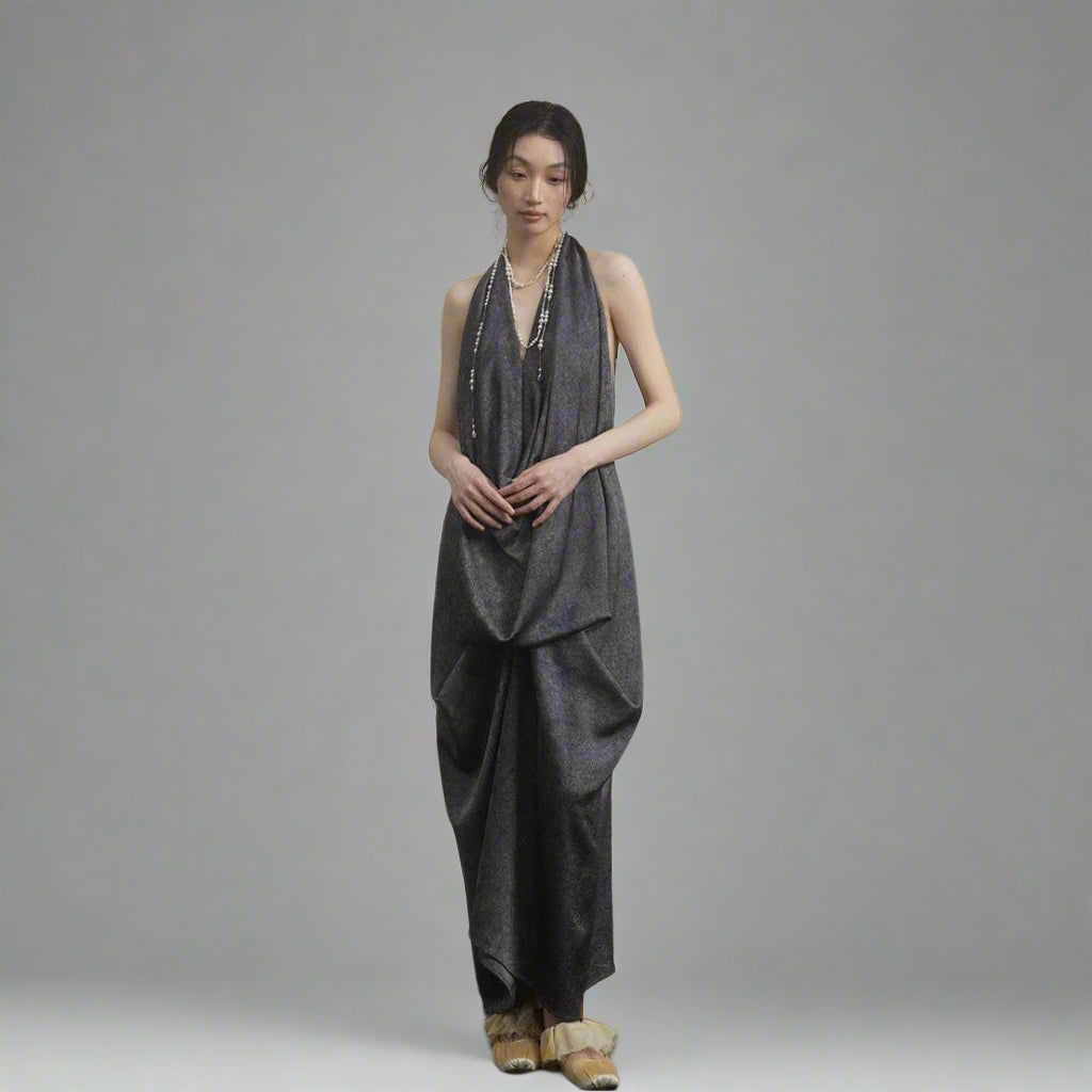 Draped Column Dress