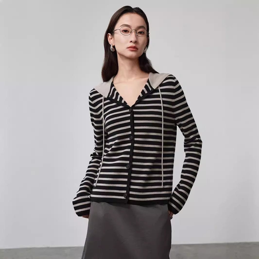 Washable Wool Stripe Hoodie