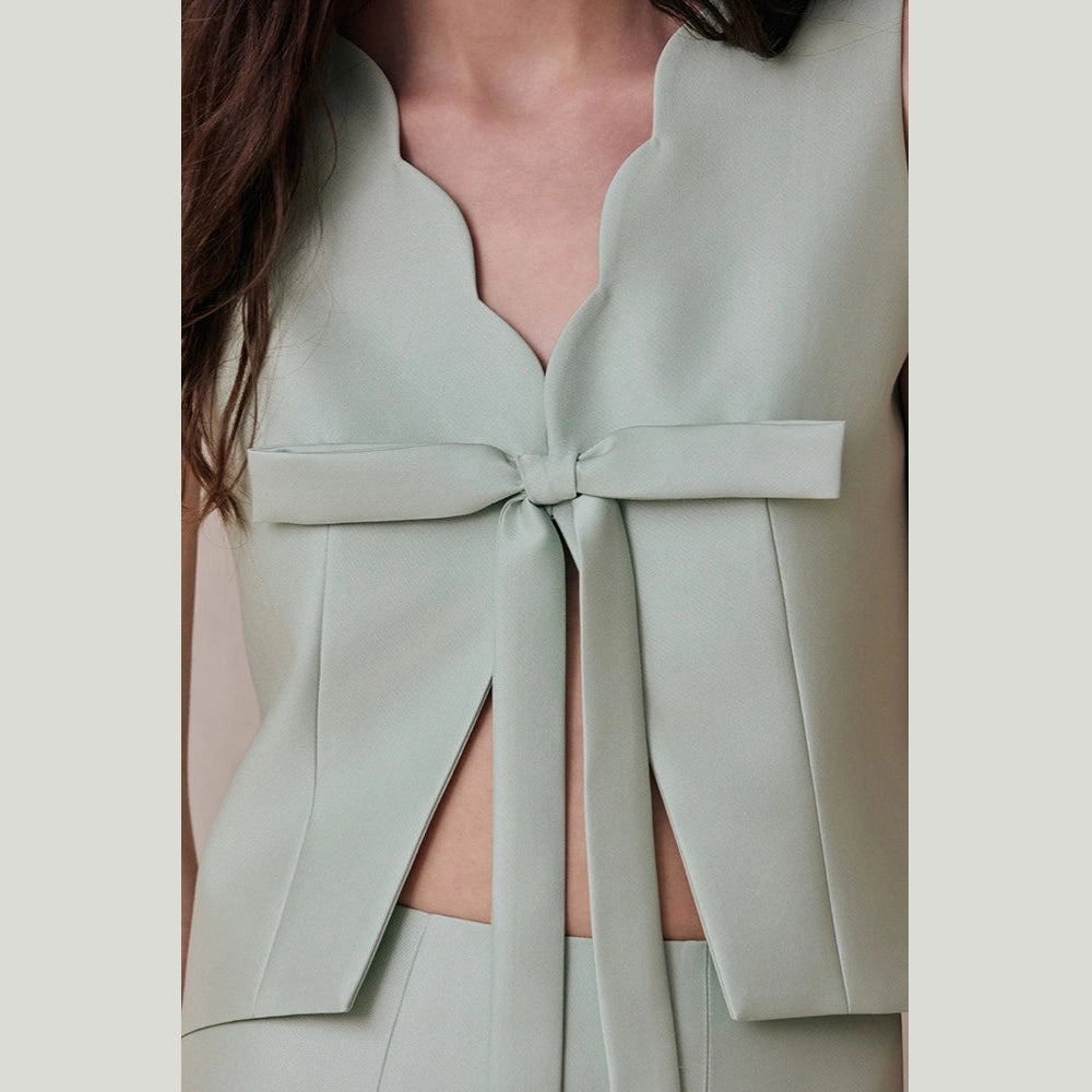 The Mint Green Papillon Top & Skirt Set