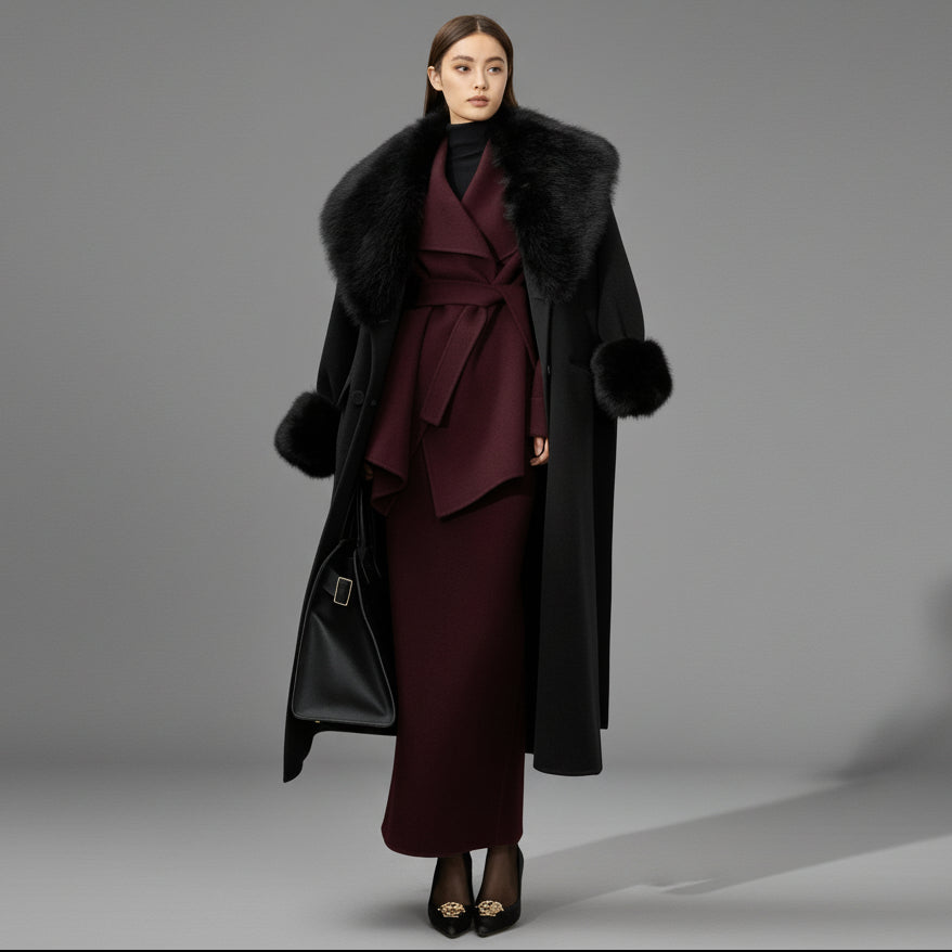 Burgundy Wool + Cashmere Suit Set