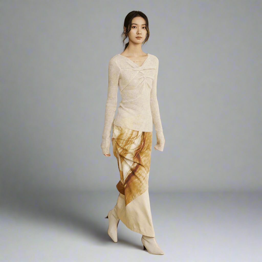 Twisted Alpaca-Wool Blend Knit Sweater