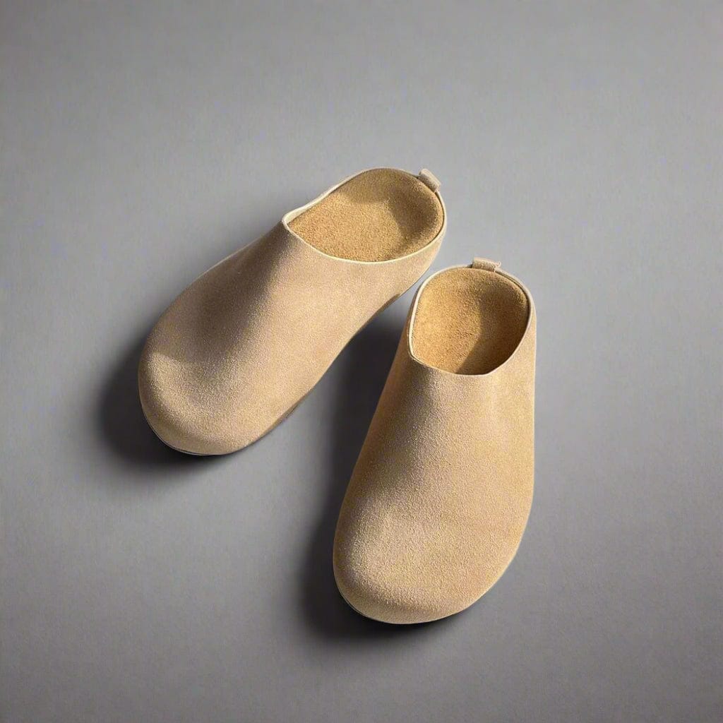 The Soft Cowhide Slip-On Mules - Grounded Luxury, Effortless Ease