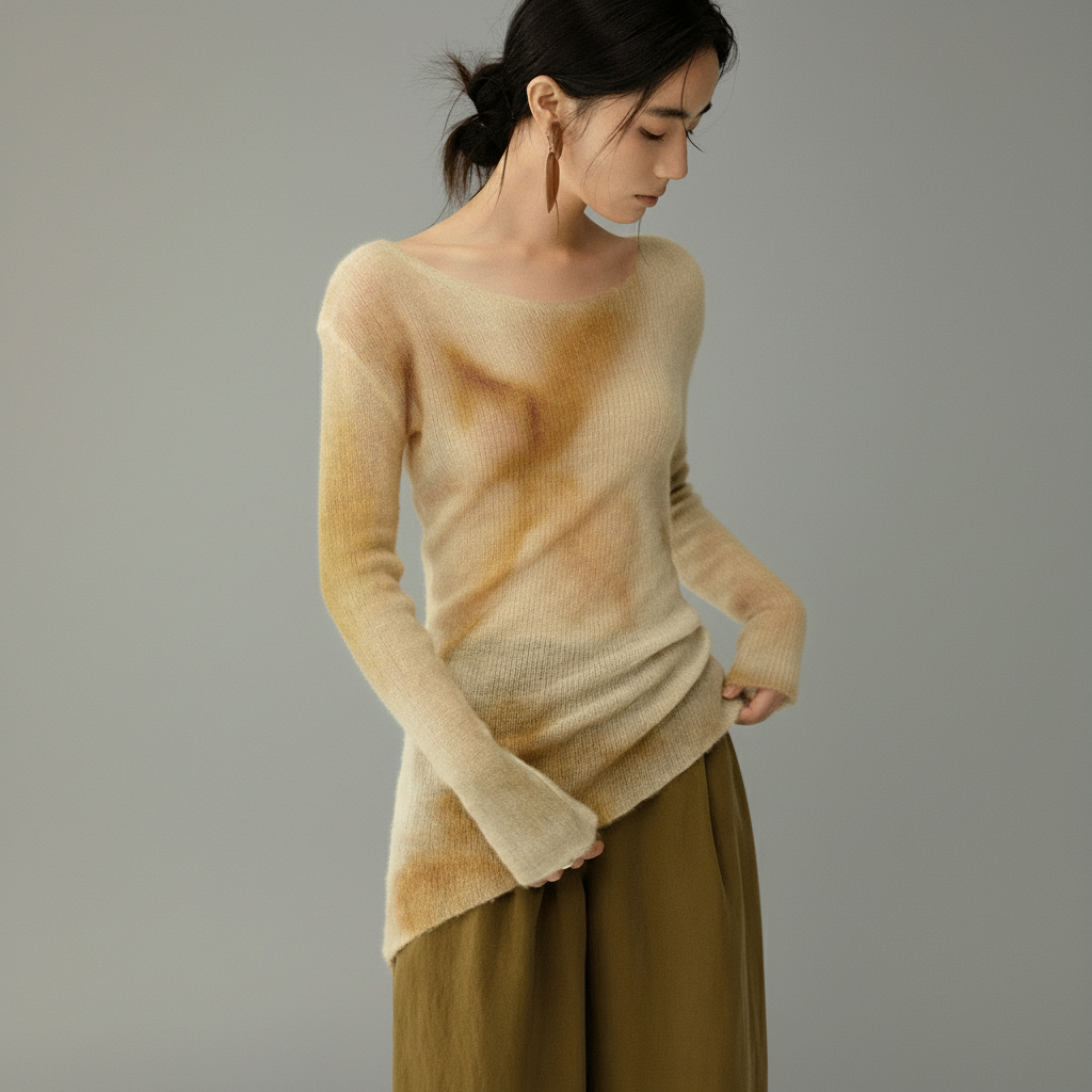 Sheer Alpaca Wool Blend Sweater - Sculptural Softness