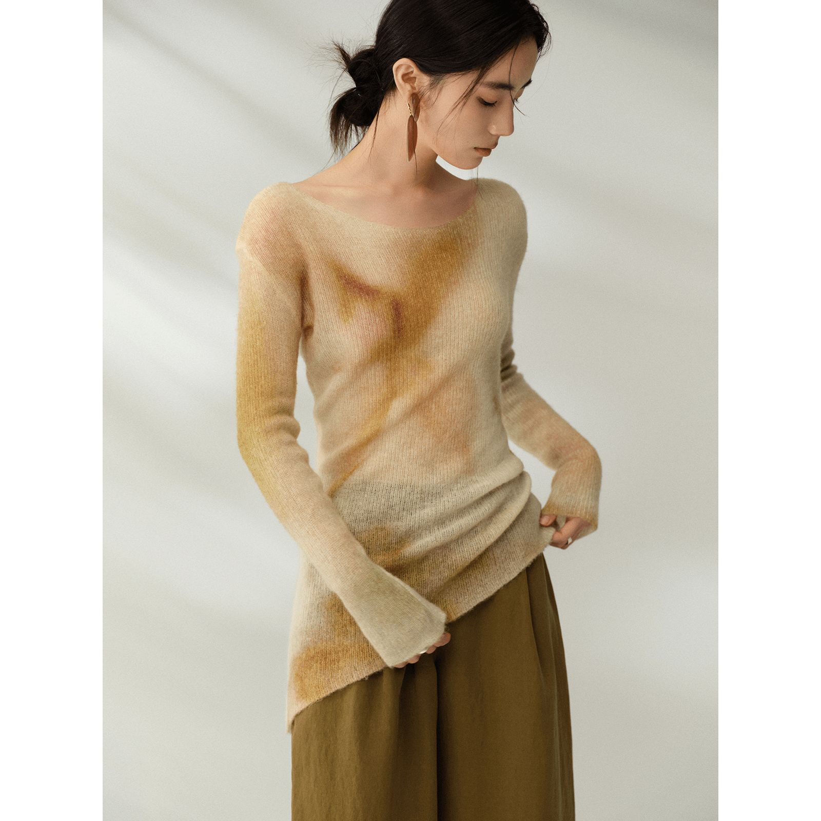 Sheer Alpaca Wool Blend Sweater - Sculptural Softness