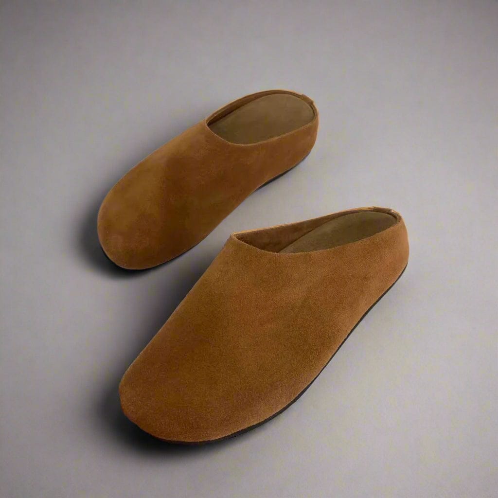 The Soft Cowhide Slip-On Mules - Grounded Luxury, Effortless Ease