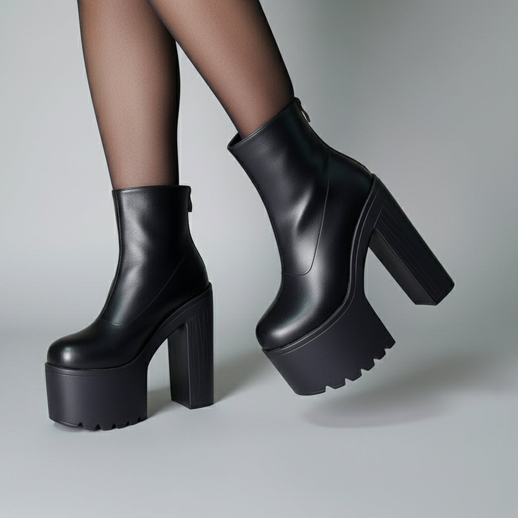 The Harley Structured Leather Platform Boots – Bold Elevation