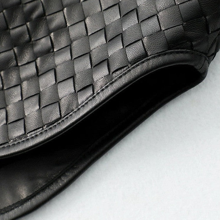 Woven Leather Jacket in Lambskin — Quiet Depth, Rare Craft