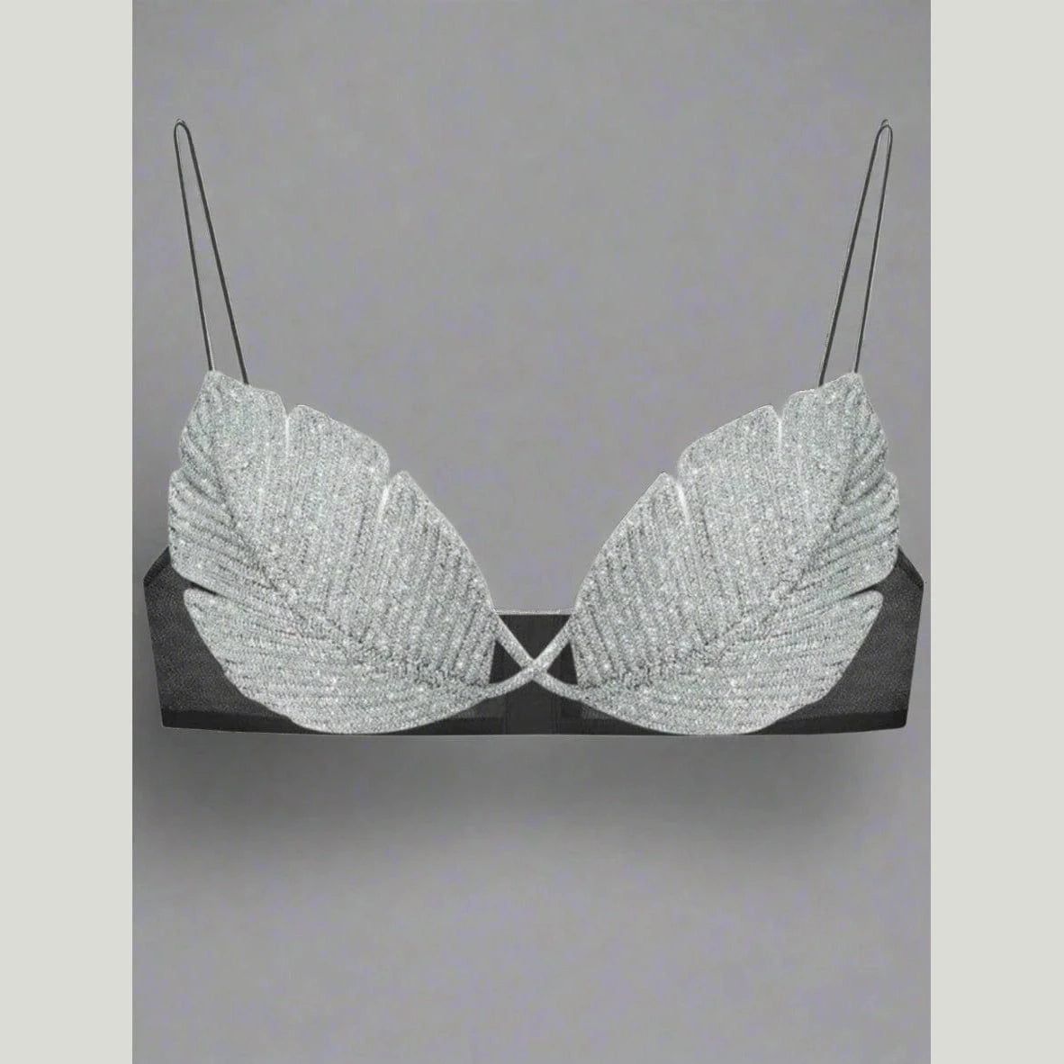 Radiant Leaf Rhinestone Bra