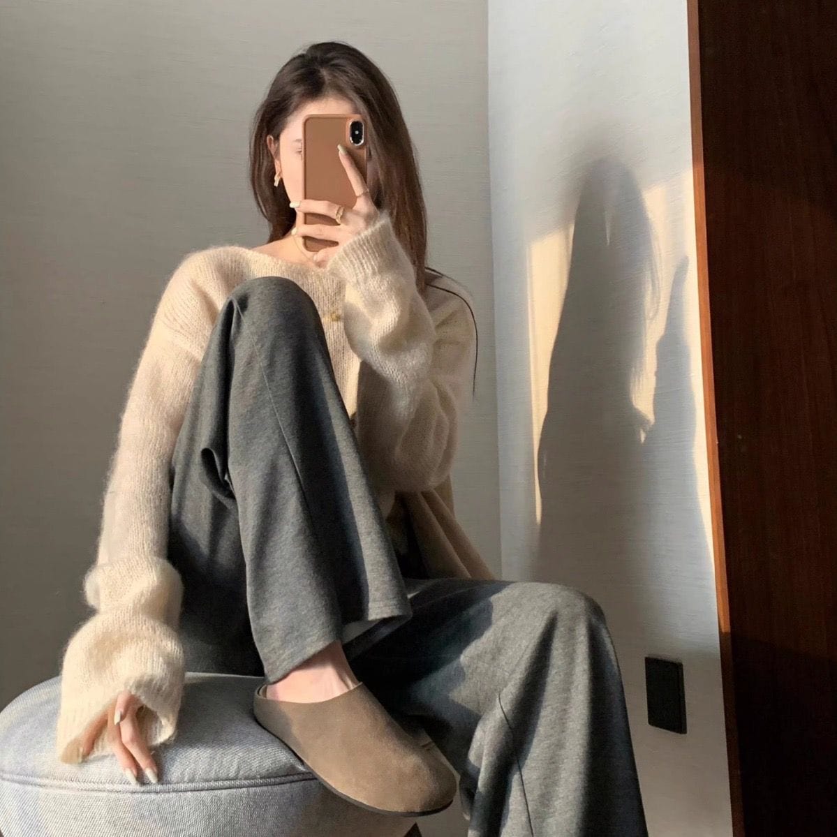 The Soft Cowhide Slip-On Mules - Grounded Luxury, Effortless Ease