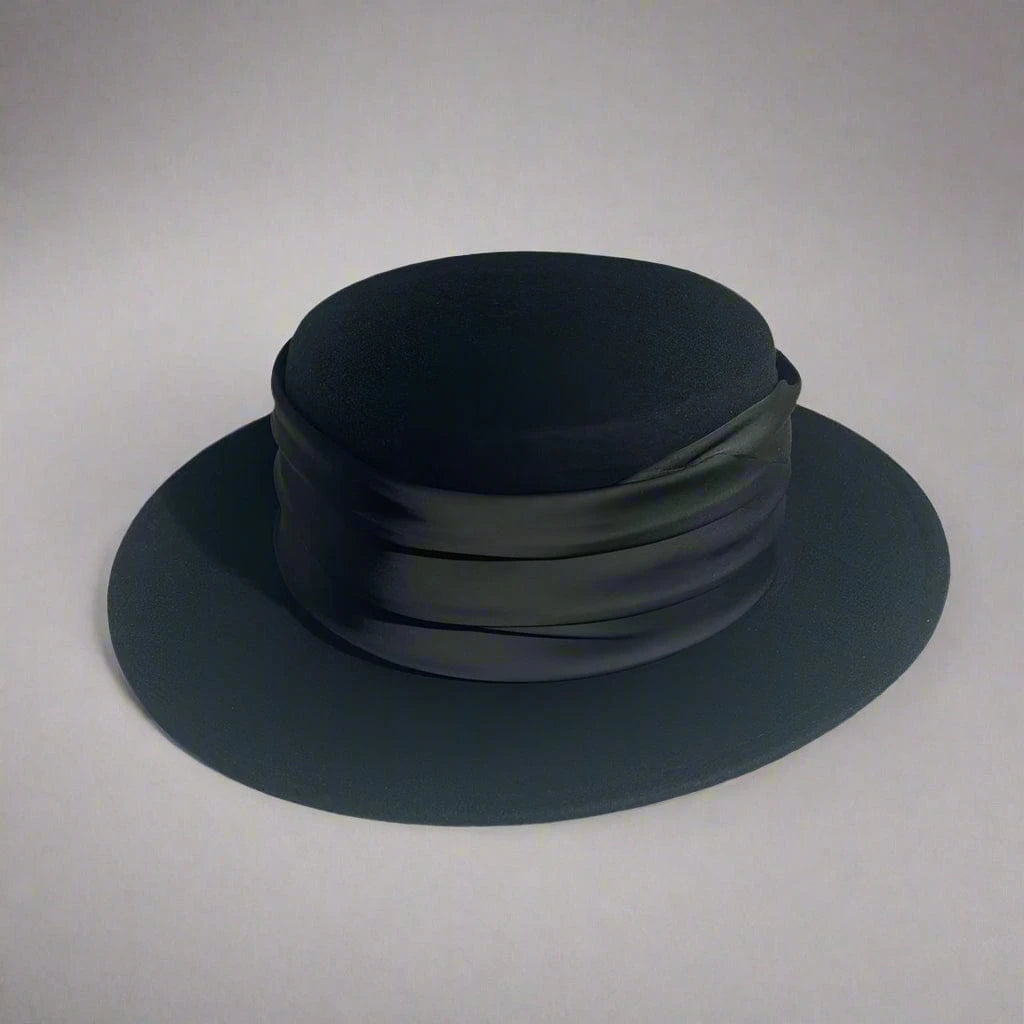 Le Marais Draped Felt Boater Hat