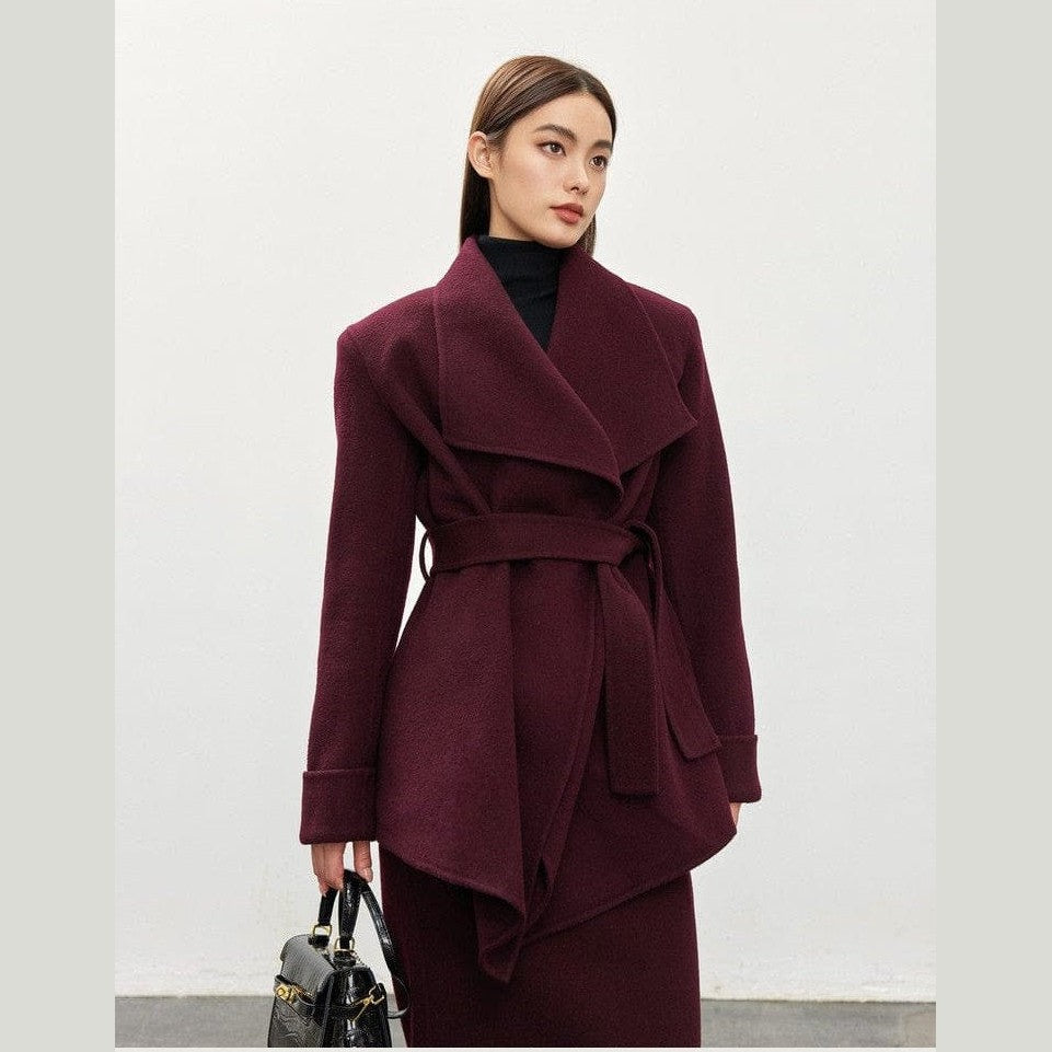 Burgundy Wool + Cashmere Suit Set