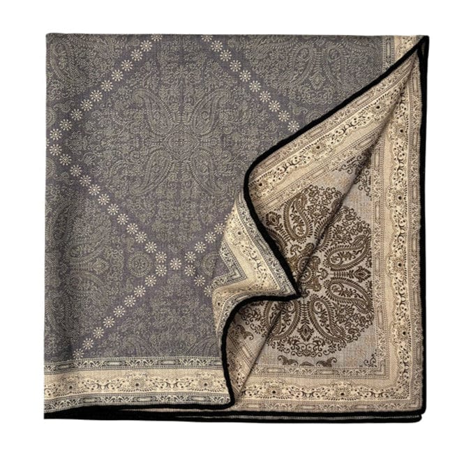 Wool & Silk Double Sided Paisley Scarf